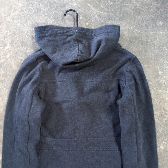 Vintage Roxy Peacoat Jacket Womens L Gray Fleece Button Up Hooded Preppy Y2K - Picture 4 of 8